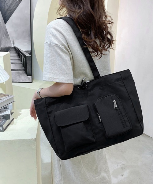 Miniministore（ミニミニストア）の「ナイロン巾着バッグ トートバッグ 大容量（トートバッグ・レディース・ブラック/カーキ/アイボリー・FREE）」の22枚目の写真