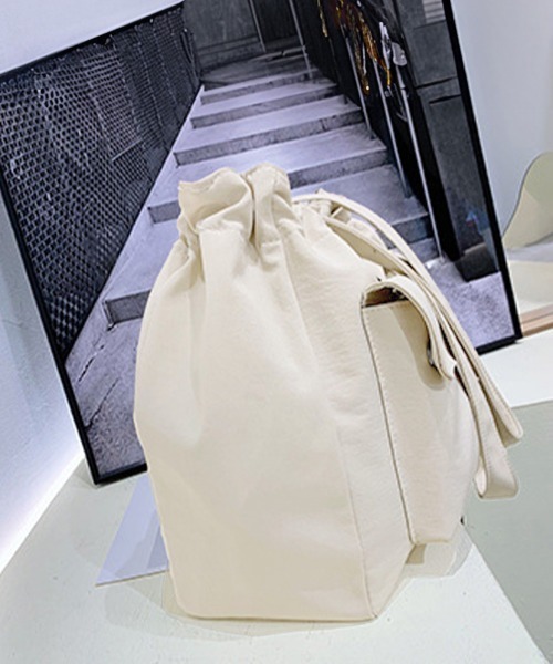 Miniministore（ミニミニストア）の「ナイロン巾着バッグ トートバッグ 大容量（トートバッグ・レディース・ブラック/カーキ/アイボリー・FREE）」の15枚目の写真