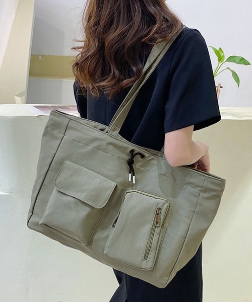 Miniministore（ミニミニストア）の「ナイロン巾着バッグ トートバッグ 大容量（トートバッグ・レディース・ブラック/カーキ/アイボリー/ロイヤルブルー/ダークグレー・FREE）」の14枚目の写真