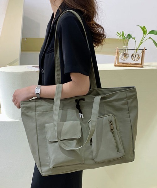 Miniministore（ミニミニストア）の「ナイロン巾着バッグ トートバッグ 大容量（トートバッグ・レディース・ブラック/カーキ/アイボリー/ロイヤルブルー/ダークグレー・FREE）」の15枚目の写真