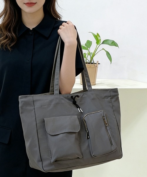Miniministore（ミニミニストア）の「ナイロン巾着バッグ トートバッグ 大容量（トートバッグ・レディース・ブラック/カーキ/アイボリー/ロイヤルブルー/ダークグレー・FREE）」の17枚目の写真