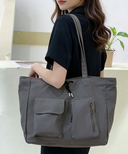 Miniministore（ミニミニストア）の「ナイロン巾着バッグ トートバッグ 大容量（トートバッグ・レディース・ブラック/カーキ/アイボリー/ロイヤルブルー/ダークグレー・FREE）」の18枚目の写真