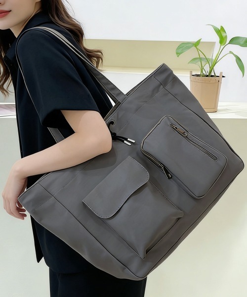Miniministore（ミニミニストア）の「ナイロン巾着バッグ トートバッグ 大容量（トートバッグ・レディース・ブラック/カーキ/アイボリー/ロイヤルブルー/ダークグレー・FREE）」の19枚目の写真