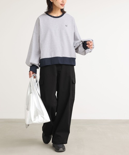 n'OrLABEL(ノアールレーベル)の「『袖ボリュームワンポイント刺繍スウェット』(スウェット・レディース・モカ/チャコールグレー/杢グレー/ダークパープル・FREE)」の15枚目の写真