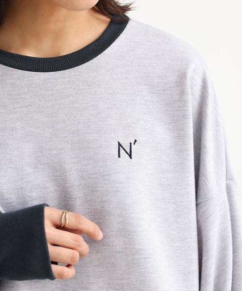 n'OrLABEL(ノアールレーベル)の「『袖ボリュームワンポイント刺繍スウェット』(スウェット・レディース・モカ/チャコールグレー/杢グレー/ダークパープル・FREE)」の17枚目の写真