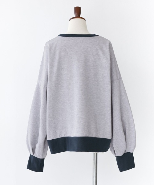 n'OrLABEL(ノアールレーベル)の「『袖ボリュームワンポイント刺繍スウェット』(スウェット・レディース・モカ/チャコールグレー/杢グレー/ダークパープル・FREE)」の10枚目の写真