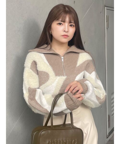 MURUA（ムルーア）の「ハーフジップフェザーニット（ニット/セーター・レディース・ブラック/ブルー/その他1/その他2/アイボリー・FREE）」の16枚目の写真