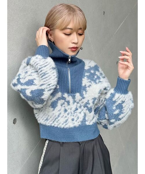 MURUA（ムルーア）の「ハーフジップフェザーニット（ニット/セーター・レディース・ブラック/ブルー/その他1/その他2/アイボリー・FREE）」の18枚目の写真