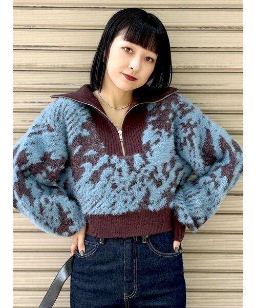 MURUA（ムルーア）の「ハーフジップフェザーニット（ニット/セーター・レディース・ブラック/ブルー/その他1/その他2/アイボリー・FREE）」の19枚目の写真