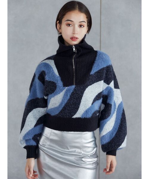 MURUA（ムルーア）の「ハーフジップフェザーニット（ニット/セーター・レディース・ブラック/ブルー/その他1/その他2/アイボリー・FREE）」の21枚目の写真