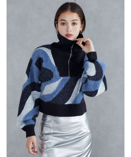 MURUA（ムルーア）の「ハーフジップフェザーニット（ニット/セーター・レディース・ブラック/ブルー/その他1/その他2/アイボリー・FREE）」の22枚目の写真