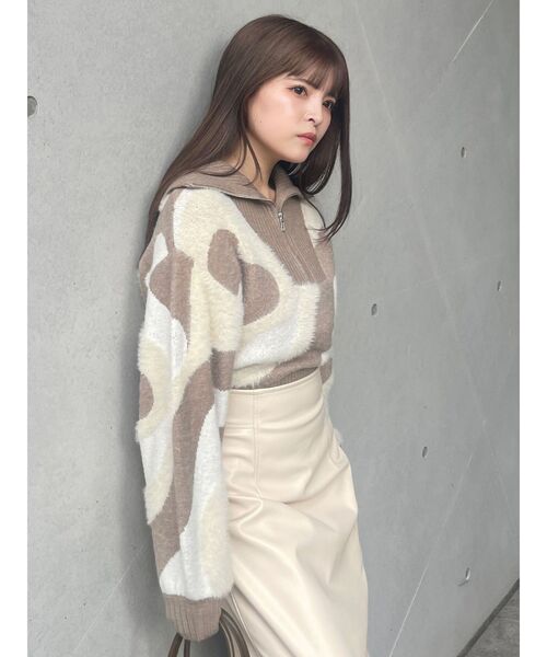 MURUA（ムルーア）の「ハーフジップフェザーニット（ニット/セーター・レディース・ブラック/ブルー/その他1/その他2/アイボリー・FREE）」の8枚目の写真