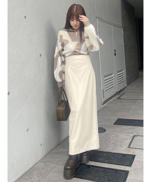 MURUA（ムルーア）の「ハーフジップフェザーニット（ニット/セーター・レディース・ブラック/ブルー/その他1/その他2/アイボリー・FREE）」の10枚目の写真