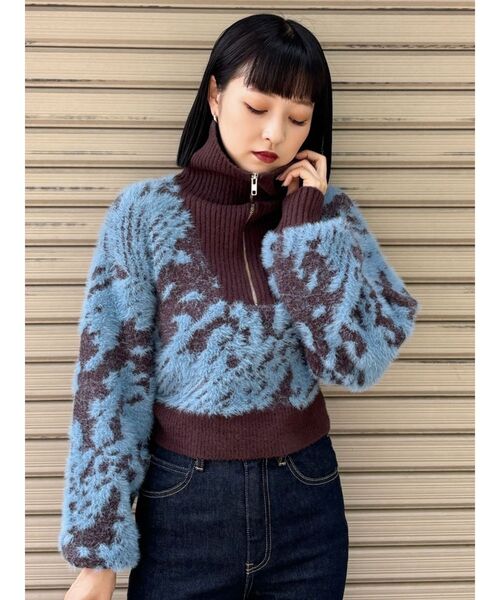 MURUA（ムルーア）の「ハーフジップフェザーニット（ニット/セーター・レディース・ブラック/ブルー/その他1/その他2/アイボリー・FREE）」の15枚目の写真