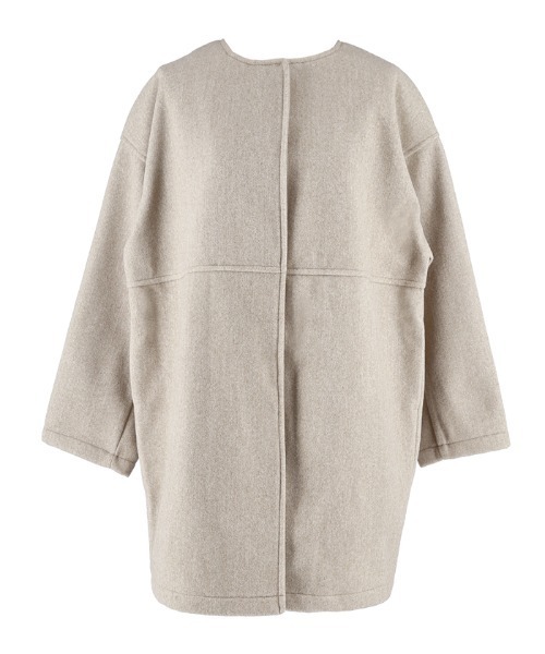 coca（coca）（コカ）の「洗える リバー風ノーカラーコート（ノーカラーコート・レディース・ベージュ/ネイビー・L/M）」の11枚目の写真