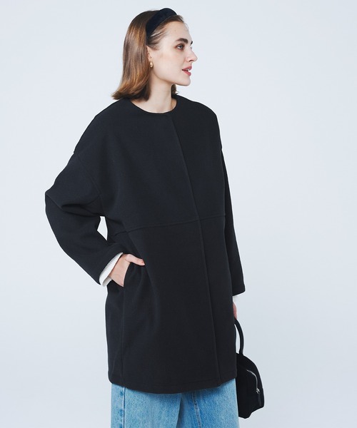 coca（coca）（コカ）の「洗える リバー風ノーカラーコート（ノーカラーコート・レディース・ベージュ/ネイビー・L/M）」の17枚目の写真