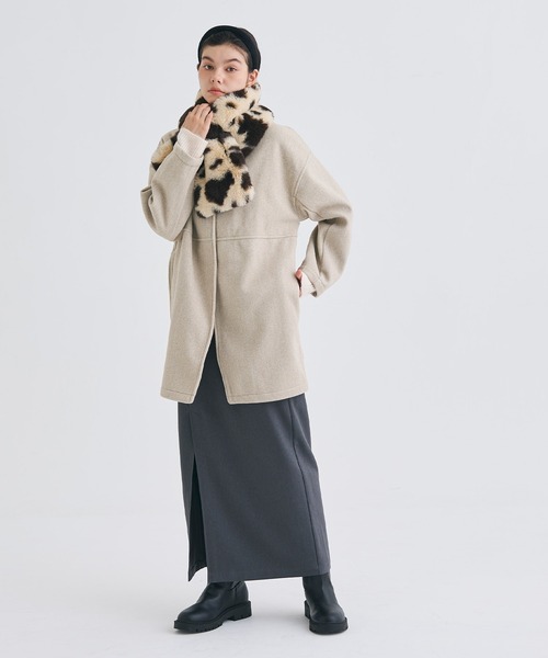 coca（coca）（コカ）の「洗える リバー風ノーカラーコート（ノーカラーコート・レディース・ベージュ/ネイビー・L/M）」の12枚目の写真