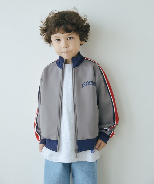 Champion(チャンピオン)の「<Champion>TJ ジップジャケット / キッズ 100cm-130cm(ブルゾン・キッズ・ダークグリーン/グレー・100cm/110cm/130cm/120cm)」の1枚目の写真