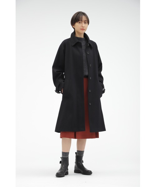 MARGARET HOWELL（マーガレットハウエル）の「MILLED WOOL TWILL（ステンカラーコート・レディース・ネイビー/モカ・2/1/0）」の13枚目の写真