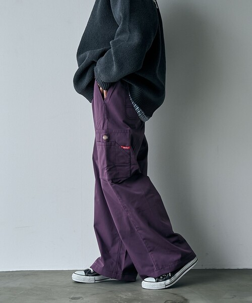 Dickies(ディッキーズ)の「【WEB限定】Dickies(ディッキーズ)ツイルイージーワイドパンツ(チノパンツ・レディース・パープル/ブラック/オリーブ・M/L)」の4枚目の写真