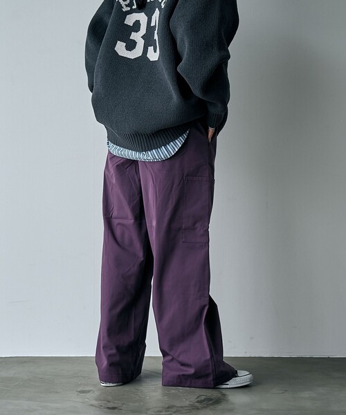 Dickies(ディッキーズ)の「【WEB限定】Dickies(ディッキーズ)ツイルイージーワイドパンツ(チノパンツ・レディース・パープル/ブラック/オリーブ・M/L)」の6枚目の写真