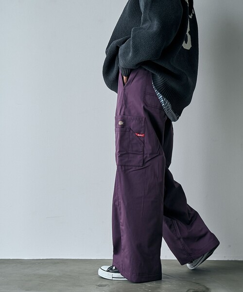 Dickies(ディッキーズ)の「【WEB限定】Dickies(ディッキーズ)ツイルイージーワイドパンツ(チノパンツ・レディース・パープル/ブラック/オリーブ・M/L)」の7枚目の写真