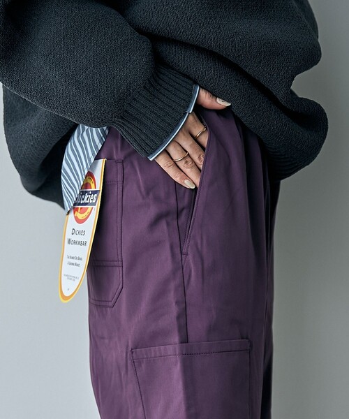 Dickies(ディッキーズ)の「【WEB限定】Dickies(ディッキーズ)ツイルイージーワイドパンツ(チノパンツ・レディース・パープル/ブラック/オリーブ・M/L)」の9枚目の写真