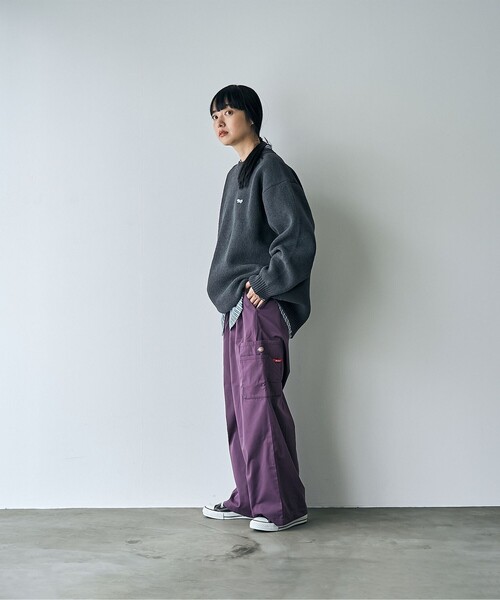 Dickies(ディッキーズ)の「【WEB限定】Dickies(ディッキーズ)ツイルイージーワイドパンツ(チノパンツ・レディース・パープル/ブラック/オリーブ・M/L)」の11枚目の写真