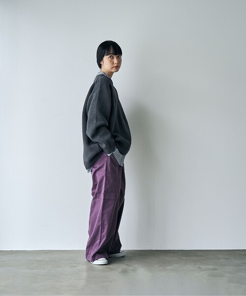 Dickies(ディッキーズ)の「【WEB限定】Dickies(ディッキーズ)ツイルイージーワイドパンツ(チノパンツ・レディース・パープル/ブラック/オリーブ・M/L)」の12枚目の写真
