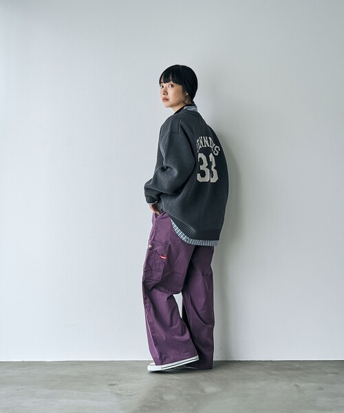 Dickies(ディッキーズ)の「【WEB限定】Dickies(ディッキーズ)ツイルイージーワイドパンツ(チノパンツ・レディース・パープル/ブラック/オリーブ・M/L)」の13枚目の写真