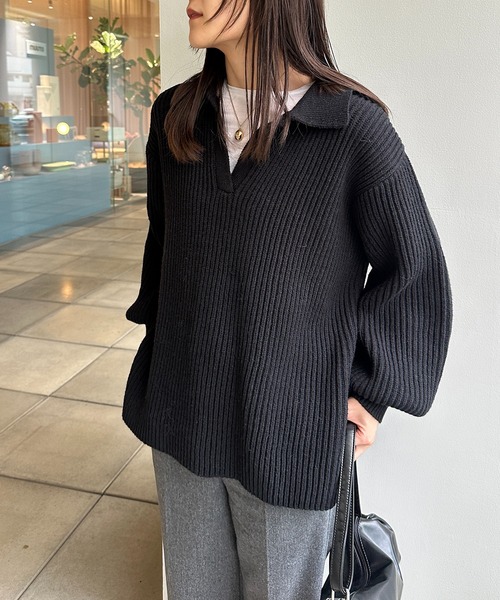 CE'E_SE'E（シーシー）の「スキッパーニットポロプルオーバー（ニット