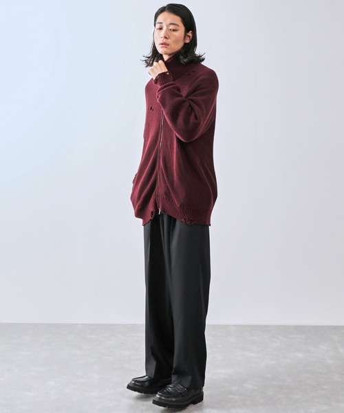 JUNRED（ジュンレッド）の「グランジドライバーズニット（ニット/セーター・レディース・レッド/ブラック/チャコールグレー・L/S/M）」の15枚目の写真