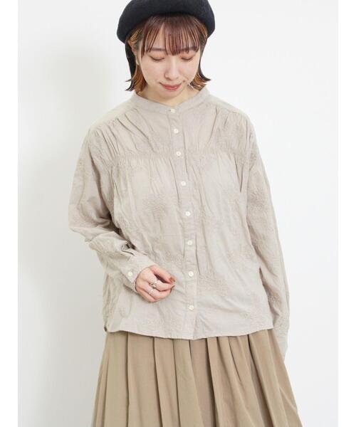 Samansa Mos2(サマンサ モスモス)の「ハンドステッチ風総刺繍ブラウス(シャツ/ブラウス・レディース・ベージュ/オレンジ/キナリ/チャコールグレー・F)」の18枚目の写真