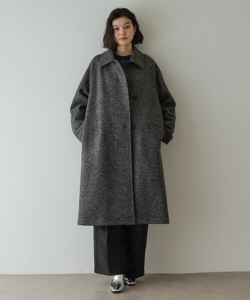 OPAQUE.CLIP（オペークドットクリップ）の「《Oggi掲載》スライバーチェスターコート【洗濯機洗い可】（チェスターコート・レディース・ブラック系3/ブラウン系4・38/40/42）」の5枚目の写真