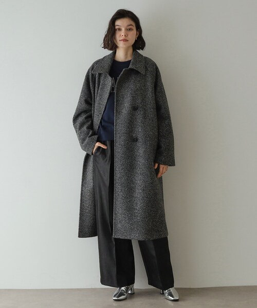 OPAQUE.CLIP（オペークドットクリップ）の「《Oggi掲載》スライバーチェスターコート【洗濯機洗い可】（チェスターコート・レディース・ブラック系3/ブラウン系4・38/40/42）」の6枚目の写真