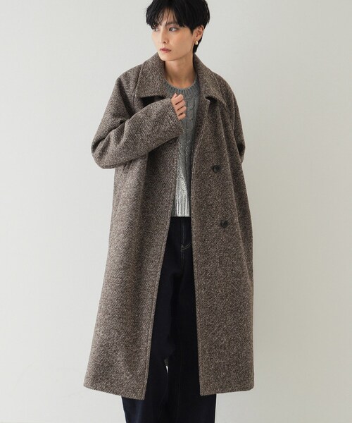 OPAQUE.CLIP（オペークドットクリップ）の「《Oggi掲載》スライバーチェスターコート【洗濯機洗い可】（チェスターコート・レディース・ブラック系3/ブラウン系4・38/40/42）」の8枚目の写真