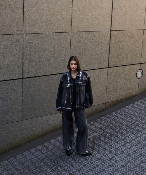 selle glant（セレグランテ）の「SILVER PAINT CURVE DENIM PANTS/シルバーペイントカーブデニムパンツ（デニムパンツ・メンズ・ブラック/インディゴブルー・SMALL/MEDIUM/LARGE）」の17枚目の写真