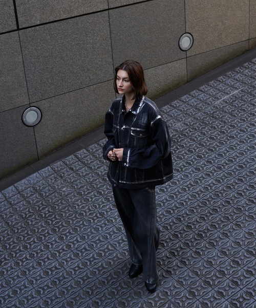 selle glant（セレグランテ）の「SILVER PAINT CURVE DENIM PANTS/シルバーペイントカーブデニムパンツ（デニムパンツ・メンズ・ブラック/インディゴブルー・SMALL/MEDIUM/LARGE）」の18枚目の写真