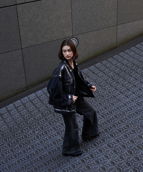 selle glant（セレグランテ）の「SILVER PAINT CURVE DENIM PANTS/シルバーペイントカーブデニムパンツ（デニムパンツ・メンズ・ブラック/インディゴブルー・SMALL/MEDIUM/LARGE）」の22枚目の写真