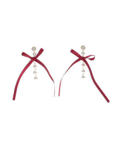 EVRIS（エヴリス）の「RIBBON PEARLピアス（ピアス（両耳用）・レディース・シルバー/ゴールド・FREE）」の4枚目の写真