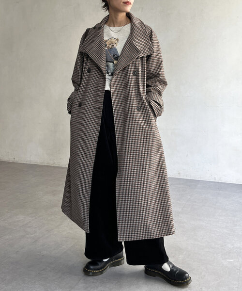 CPCM（シーピーシーエム）の「軽量メルトンスタンドコート（その他アウター・レディース・ブラック/ベージュ/ブラウン/カーキ・FREE）」の2枚目の写真