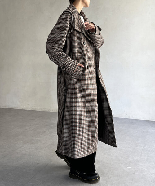 CPCM（シーピーシーエム）の「軽量メルトンスタンドコート（その他アウター・レディース・ブラック/ベージュ/ブラウン/カーキ・FREE）」の5枚目の写真