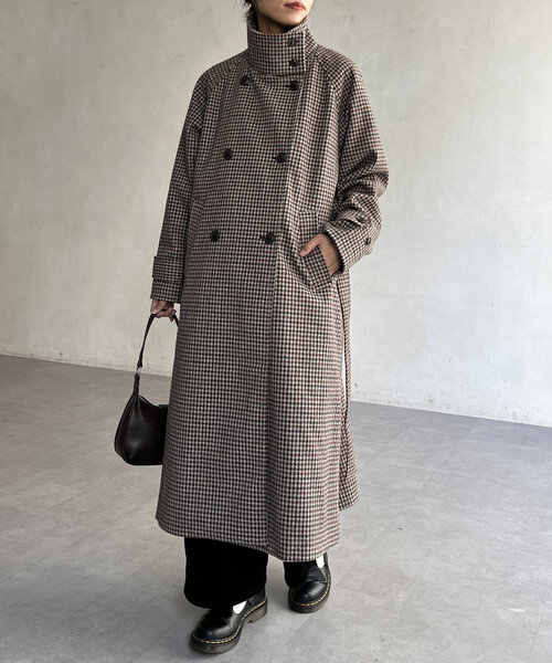 CPCM（シーピーシーエム）の「軽量メルトンスタンドコート（その他アウター・レディース・ブラック/ベージュ/ブラウン/カーキ・FREE）」の6枚目の写真