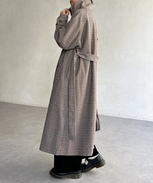 CPCM（シーピーシーエム）の「軽量メルトンスタンドコート（その他アウター・レディース・ブラック/ベージュ/ブラウン/カーキ・FREE）」の7枚目の写真