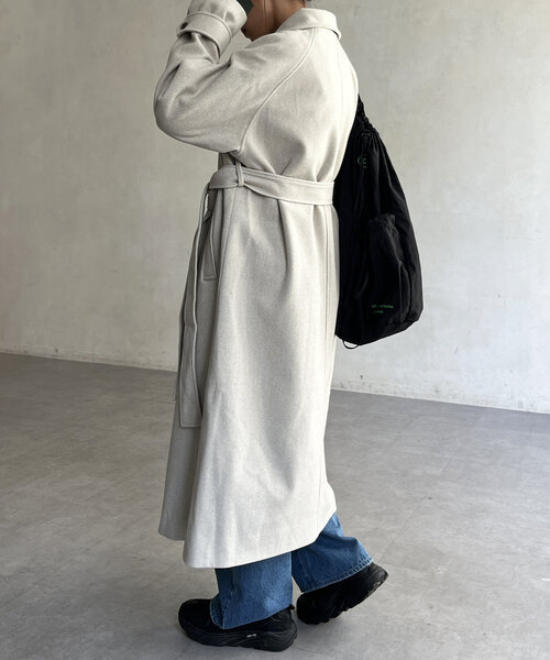 CPCM（シーピーシーエム）の「軽量メルトンスタンドコート（その他アウター・レディース・ブラック/ベージュ/ブラウン/カーキ・FREE）」の10枚目の写真