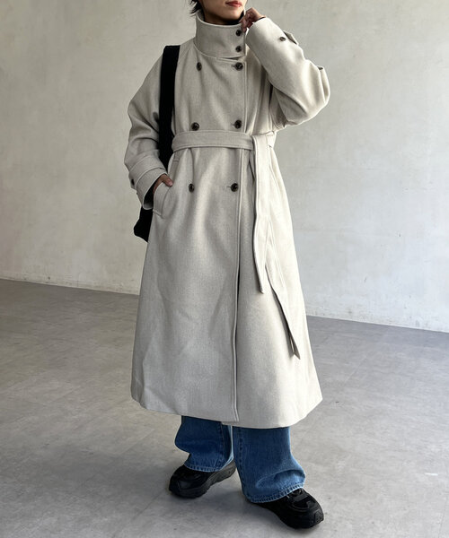 CPCM（シーピーシーエム）の「軽量メルトンスタンドコート（その他アウター・レディース・ブラック/ベージュ/ブラウン/カーキ・FREE）」の13枚目の写真