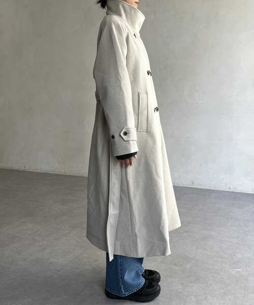 CPCM（シーピーシーエム）の「軽量メルトンスタンドコート（その他アウター・レディース・ブラック/ベージュ/ブラウン/カーキ・FREE）」の16枚目の写真