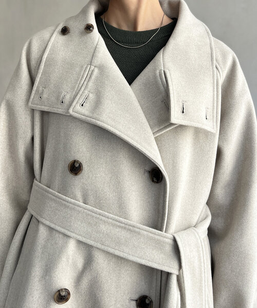 CPCM（シーピーシーエム）の「軽量メルトンスタンドコート（その他アウター・レディース・ブラック/ベージュ/ブラウン/カーキ・FREE）」の18枚目の写真