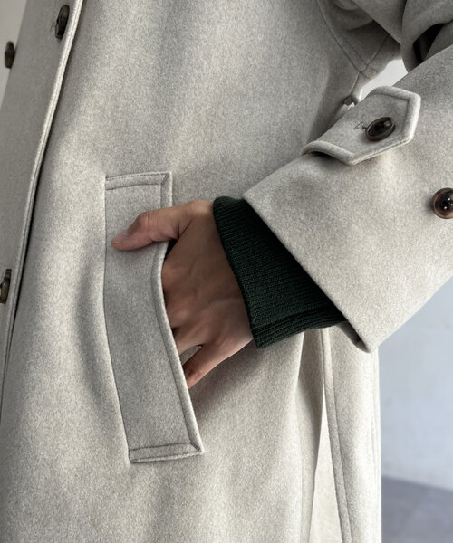 CPCM（シーピーシーエム）の「軽量メルトンスタンドコート（その他アウター・レディース・ブラック/ベージュ/ブラウン/カーキ・FREE）」の21枚目の写真
