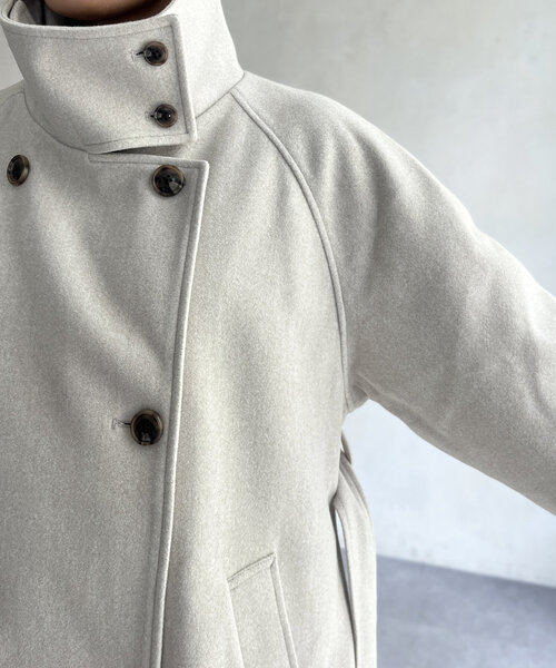 CPCM（シーピーシーエム）の「軽量メルトンスタンドコート（その他アウター・レディース・ブラック/ベージュ/ブラウン/カーキ・FREE）」の22枚目の写真